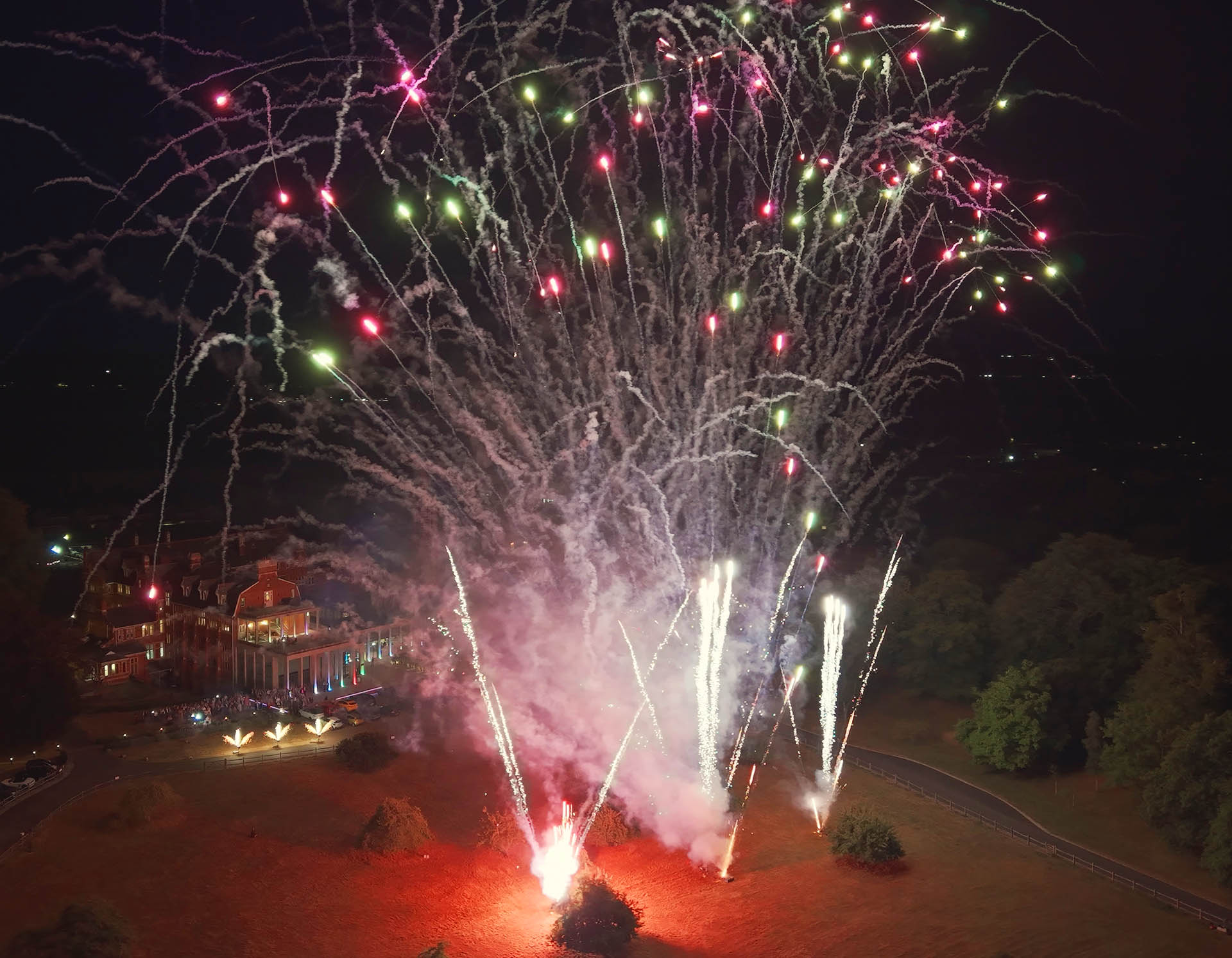 Stanbrook Abbey Hotel Quiet Wedding Fireworks