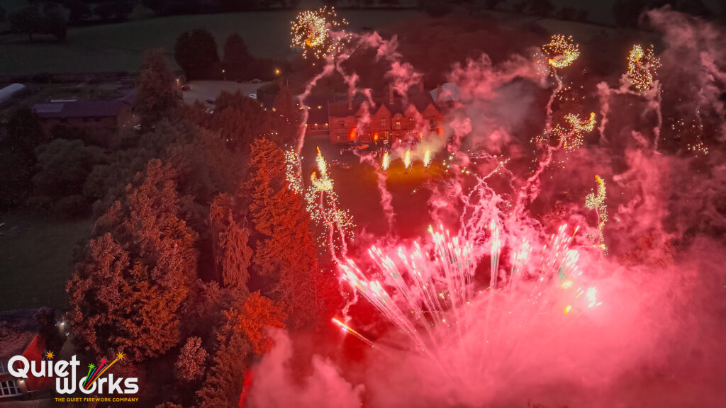 Quiet Wedding Fireworks by Quietworks at Wrenbury Hall Cheshire